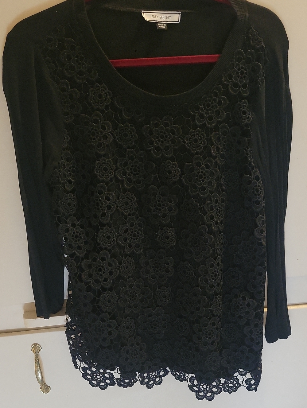 Front Lace Overlay Top
